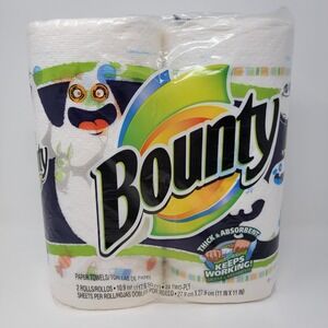 Rare Vintage 2009 Bounty Halloween Prints Paper Towels 2 Rolls Candy Bats